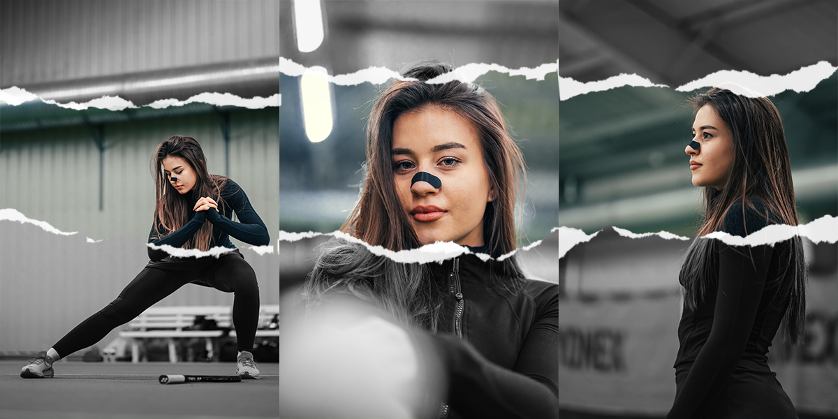 Близък план на лента NoseEase и опаковка