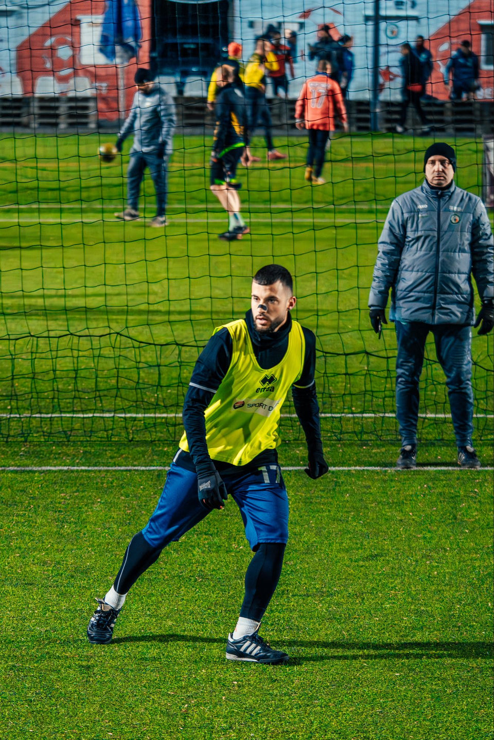 Лента NoseEase, използвана по време на спортна тренировка